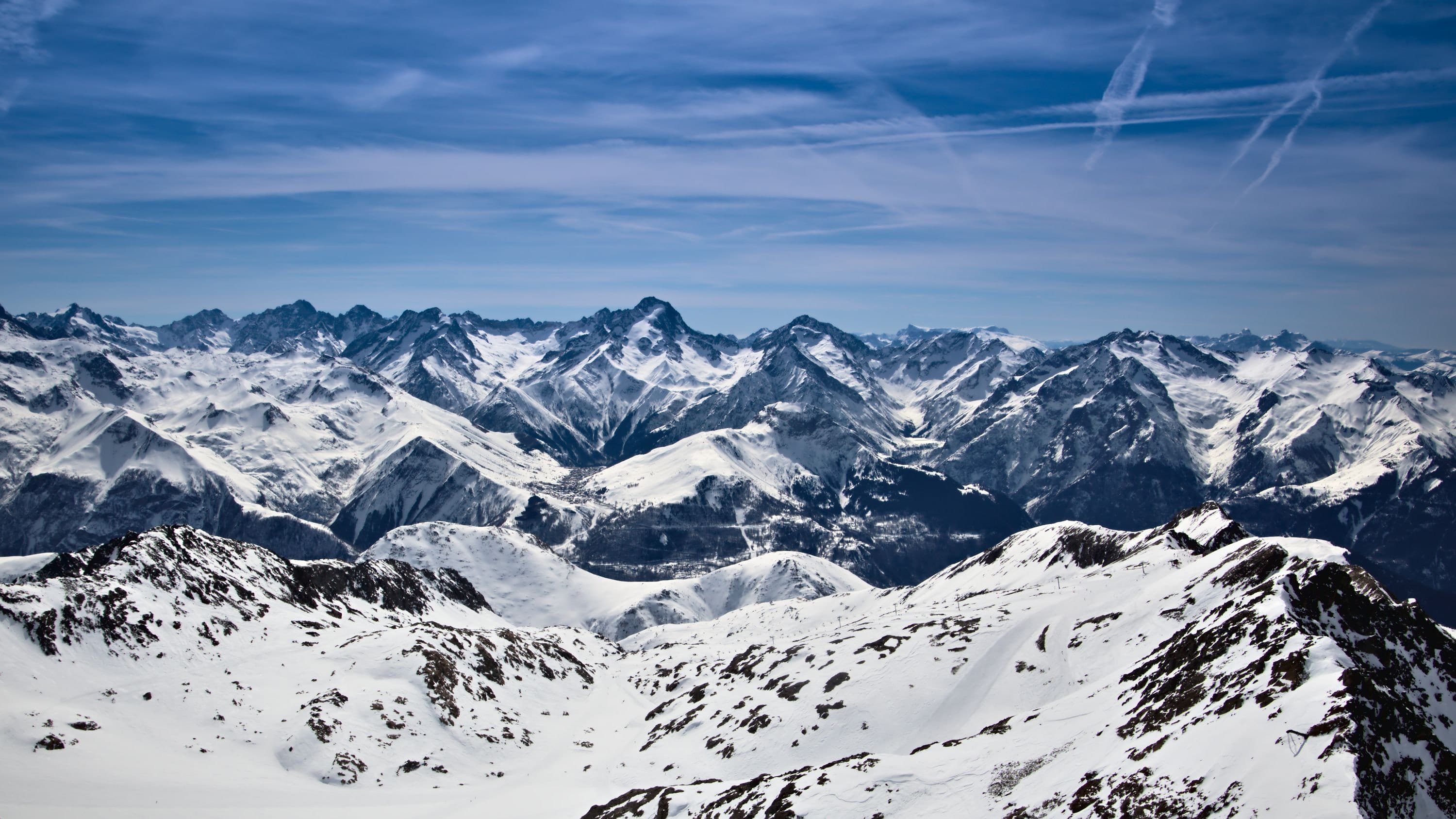 Snowy Mountains at Alpe d'Huez