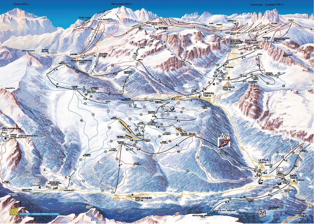 Map of San Cassiano pistes