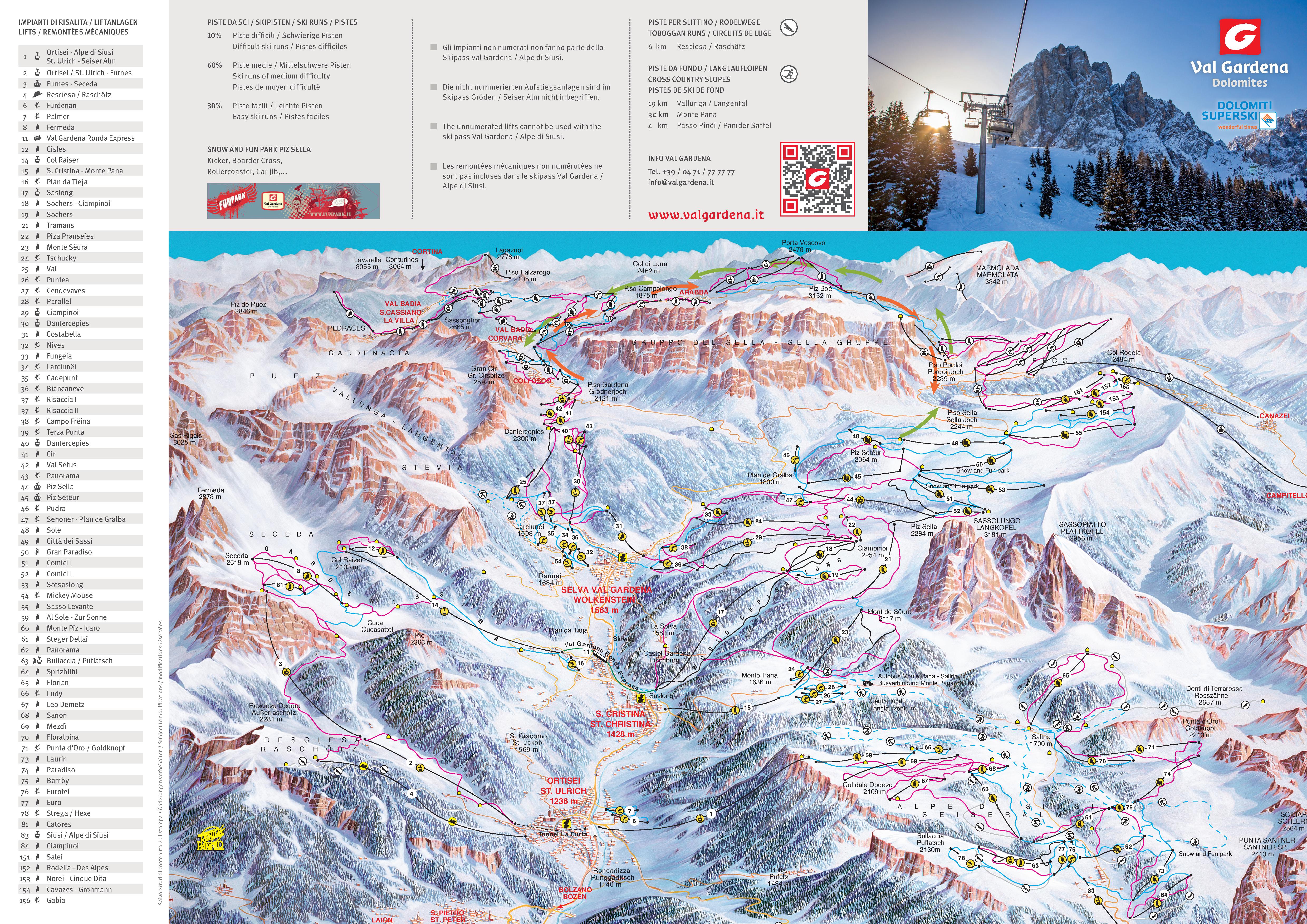 Map of Selva Val Gardena