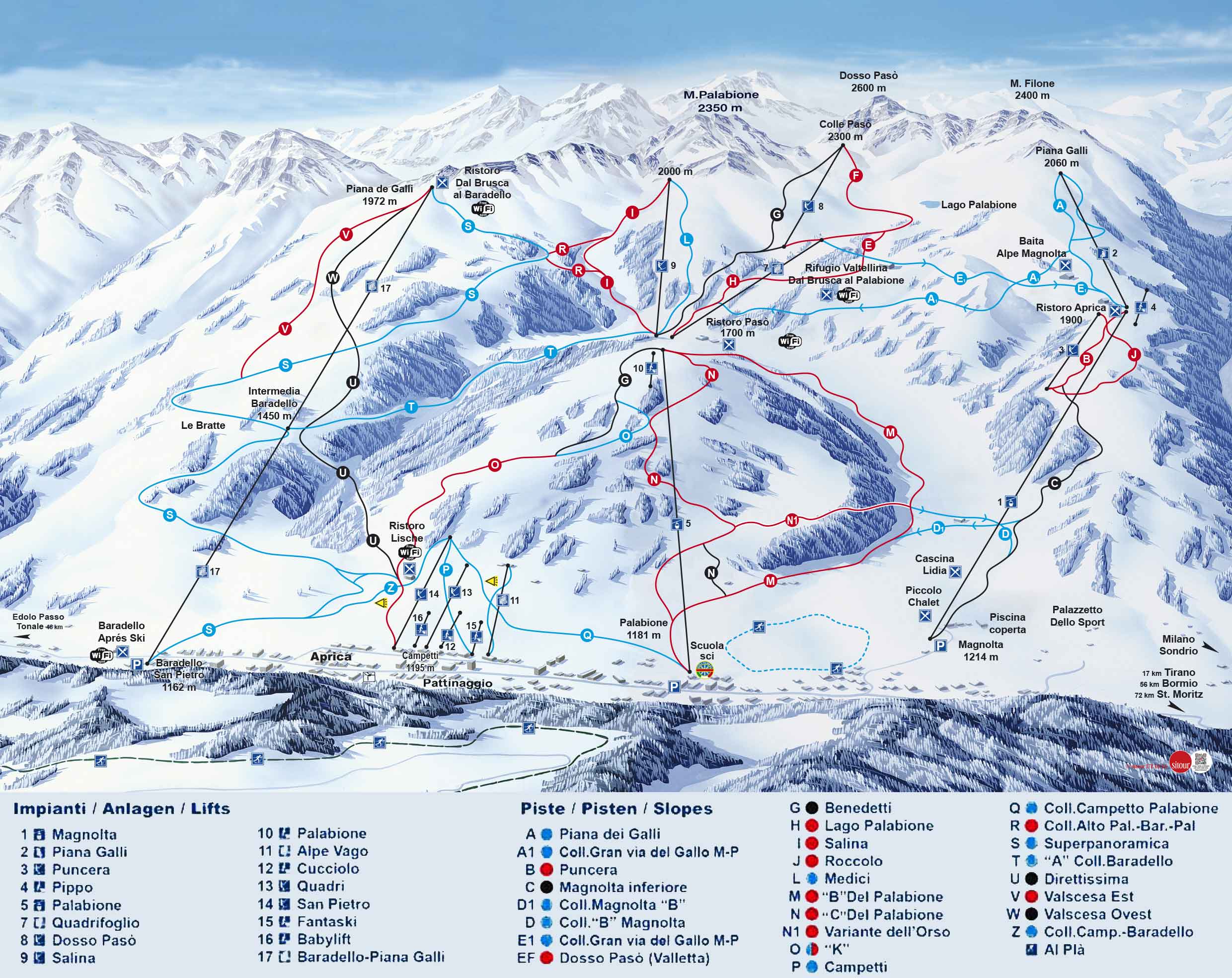 Pistes Map of Aprica