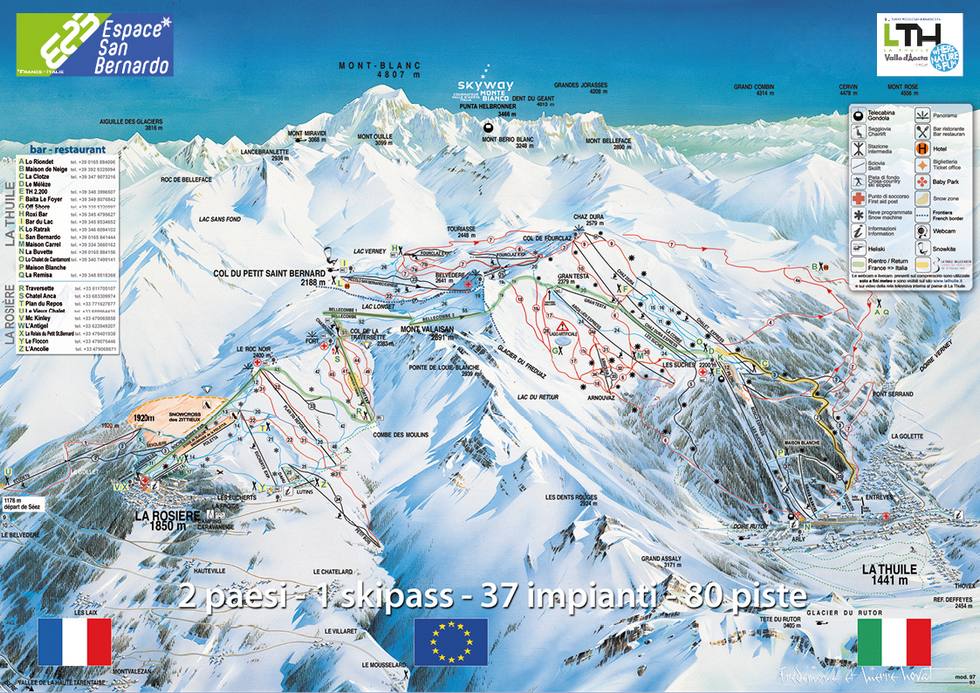 Map Of La Thuile / La Rosiere